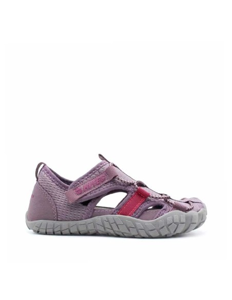 sandalias barefoot niña hi tec koala lila suela flexible frontal
