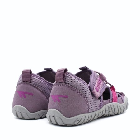 sandalias barefoot niña lila puntera ancha ajuste velcro