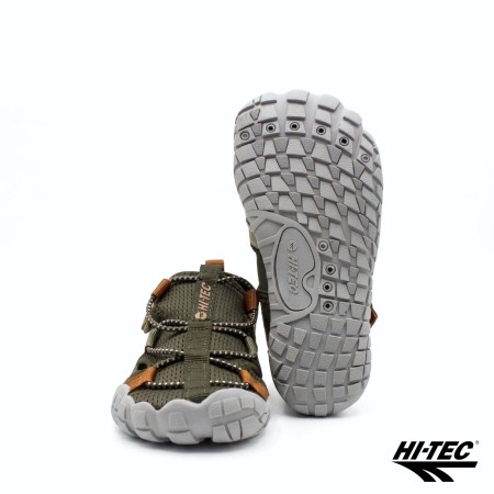 sandalia barefoot niño verde suela flexible antideslizante hi tec