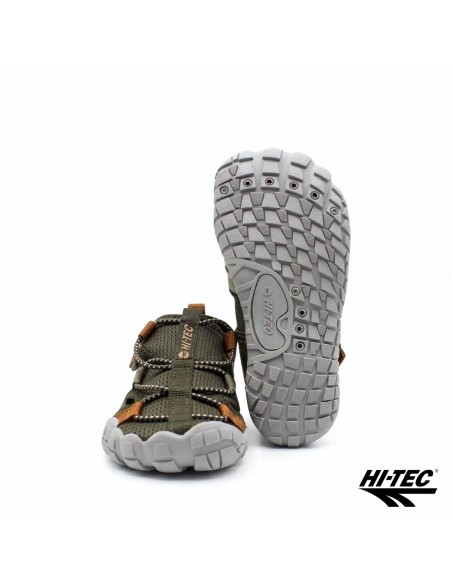sandalia barefoot niño verde suela flexible antideslizante hi tec