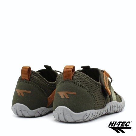 sandalia deportiva niño hi tec verde talon sujecion trasera