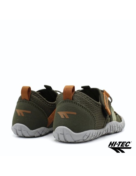sandalia deportiva niño hi tec verde talon sujecion trasera