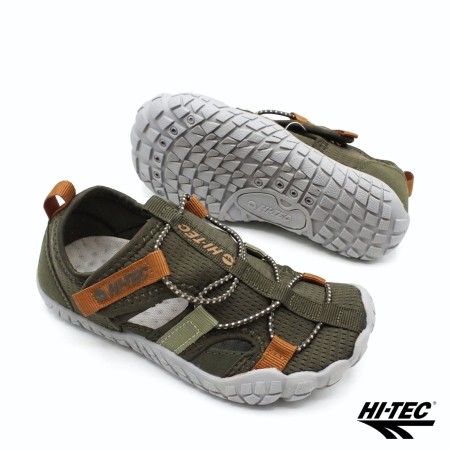 sandalias barefoot niño hi tec koala verde detalle suela agarre