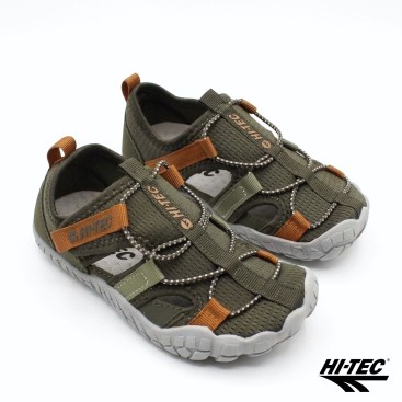 sandalias barefoot niño hi tec verde diseño deportivo verano