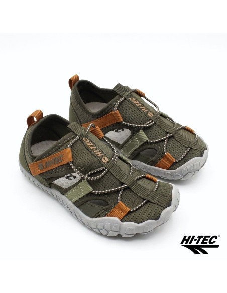 sandalias barefoot niño hi tec verde diseño deportivo verano