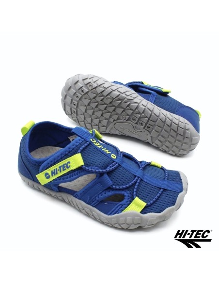 sandalia deportiva barefoot niño azul hi-tec koala suela