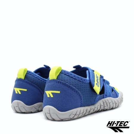 sandalia barefoot niño hi-tec azul talon trasero