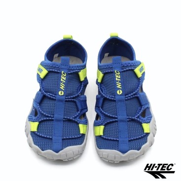 sandalia barefoot niño azul hi-tec koala vista superior par