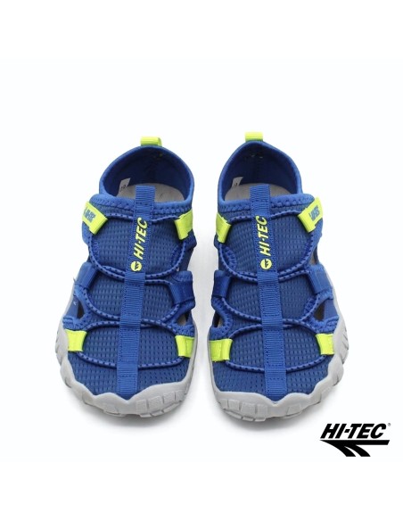 sandalia barefoot niño azul hi-tec koala vista superior par