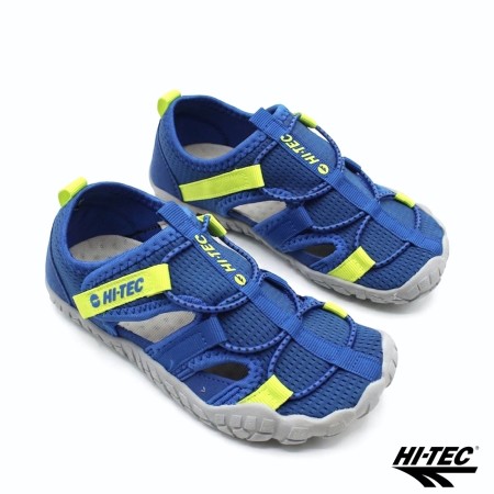 sandalia barefoot niño hi-tec azul vista diagonal