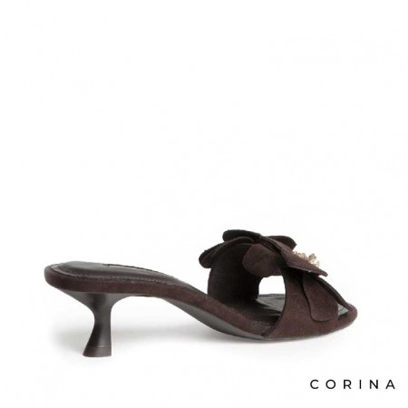 sandalia marron mujer tacon 4,5 cm corina