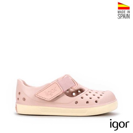 sandalia agua nina igor malibu rosa maquillaje lateral
