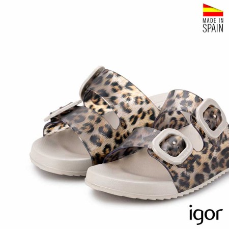 chanclas mujer igor leopardo con hebillas ajustables vista conjunto