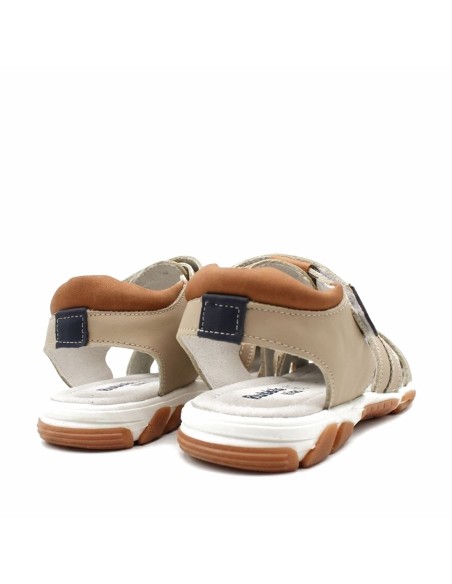 sandalia niño beige de piel