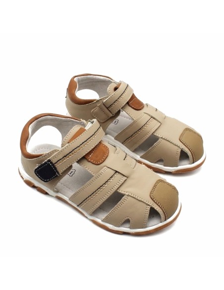 sandalia vestir niño beige