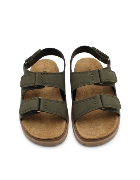 sandalia bio de niño verde con velcros