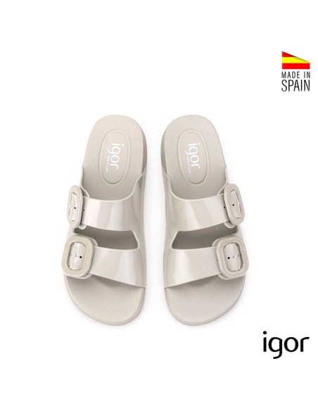 chancla piscina mujer beige elegante