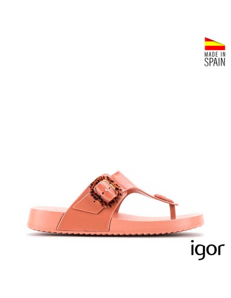 sandalia esclava mujer terracota goma igor bari lateral