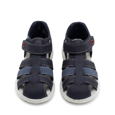 sandalias cangrejeras niño azul marino velcro bubble bobble frontal