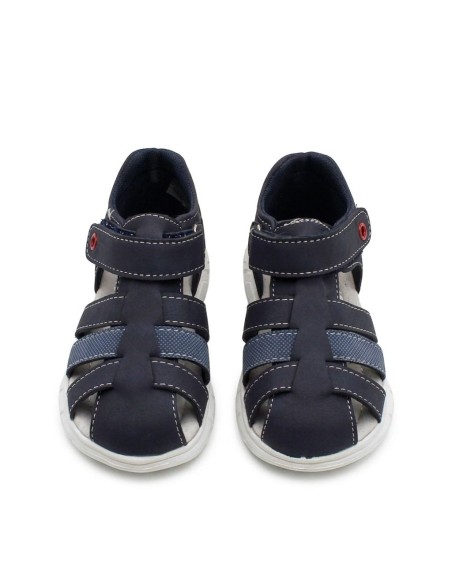 sandalias cangrejeras niño azul marino velcro bubble bobble frontal