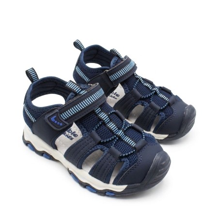 sandalia trekking niño azul marino velcro detalle
