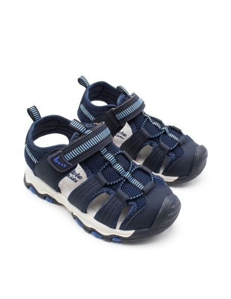 sandalia trekking niño azul marino velcro detalle