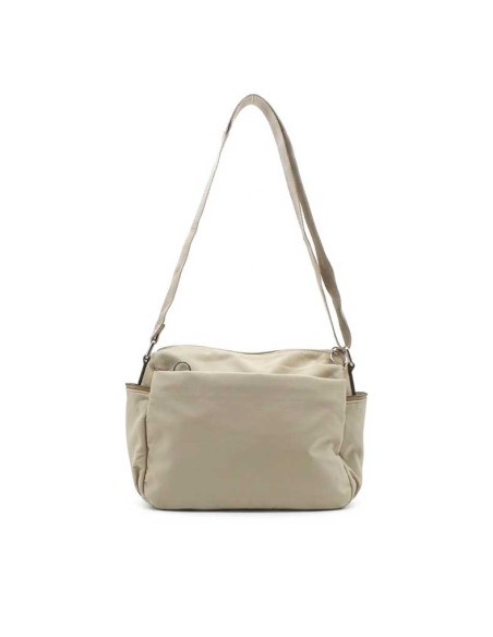bolso beige acolchado vista trasera mujer