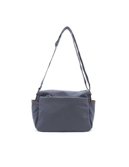 bolso azul acolchado vista trasera mujer