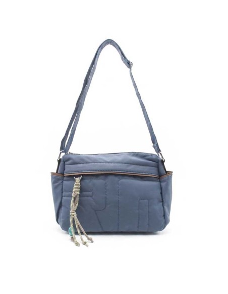 bolso bandolera mujer azul acolchado frontal