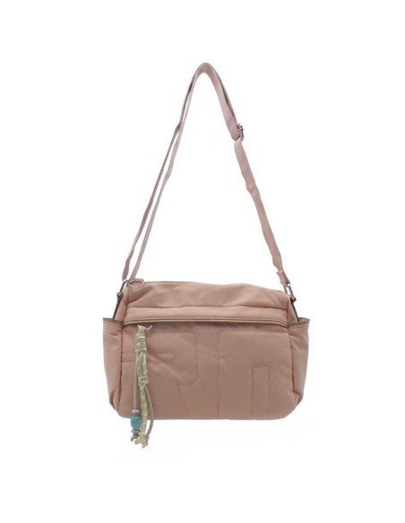 bolso bandolera mujer rosa acolchado frontal