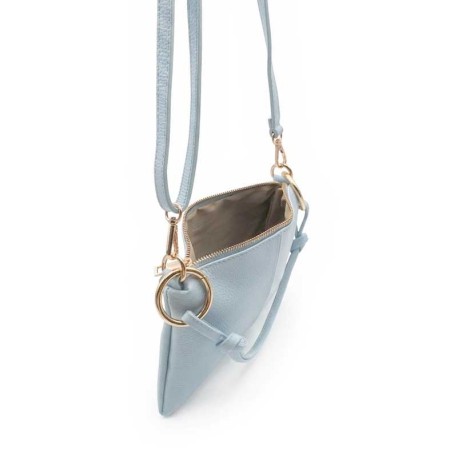 bolso mujer celeste lateral con asa larga regulable