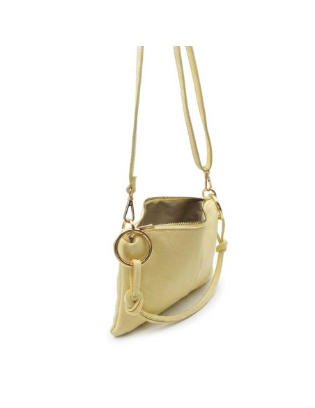 bolso piel amarillo claro formato pequeño