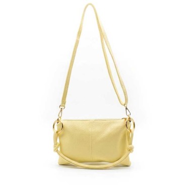 bolso piel amarillo mujer frontal elegante