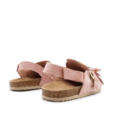 sandalias zueco niña rosa vista trasera