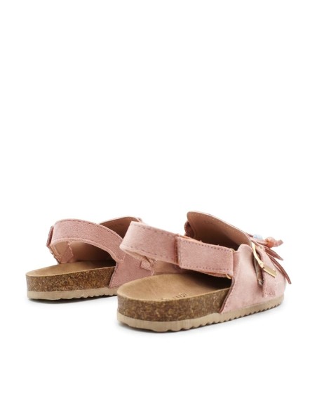 sandalias zueco niña rosa vista trasera