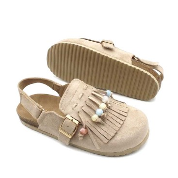 zueco infantil beige hebilla lateral