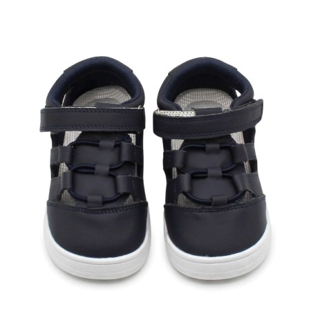 sandalia barefoot niño azul marino frontal velcro