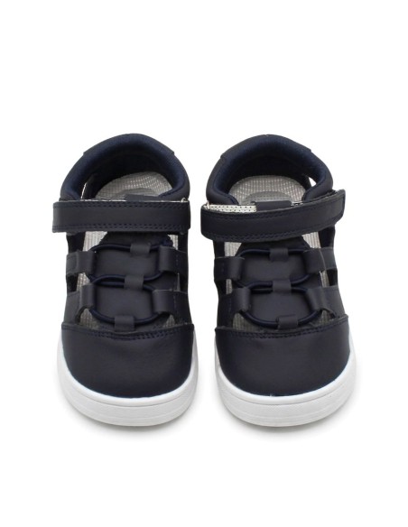 sandalia barefoot niño azul marino frontal velcro