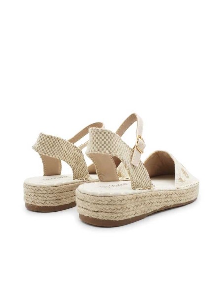 alpargatas niña beige bordado floral frontal
