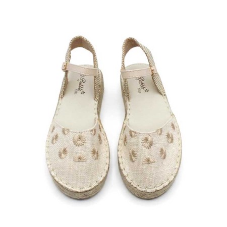 alpargatas verano niña beige plataforma