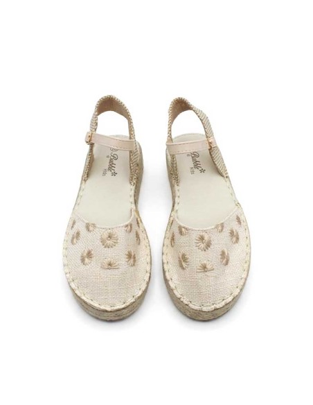 alpargatas verano niña beige plataforma