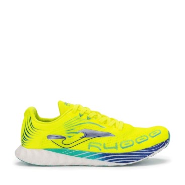zapatillas running Joma R4000 hombre amarillo fluor vista lateral