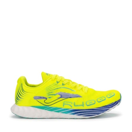 zapatillas running Joma R4000 hombre amarillo fluor vista lateral