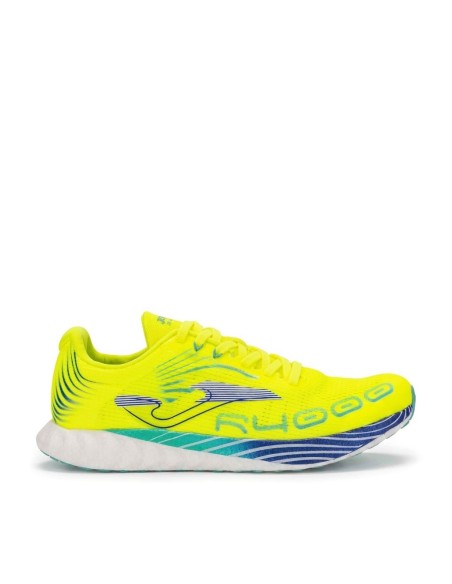 zapatillas running Joma R4000 hombre amarillo fluor vista lateral
