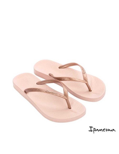Chancla Ipanema rosa anatómica mujer con tiras doradas