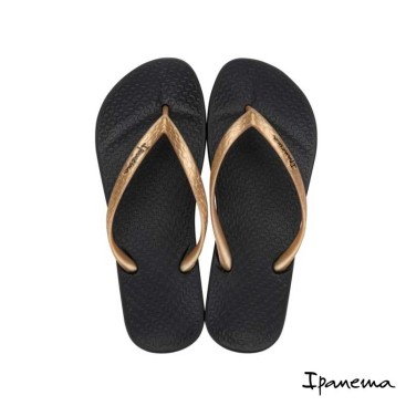 Chanclas negras mujer Ipanema vista superior plantilla cómoda