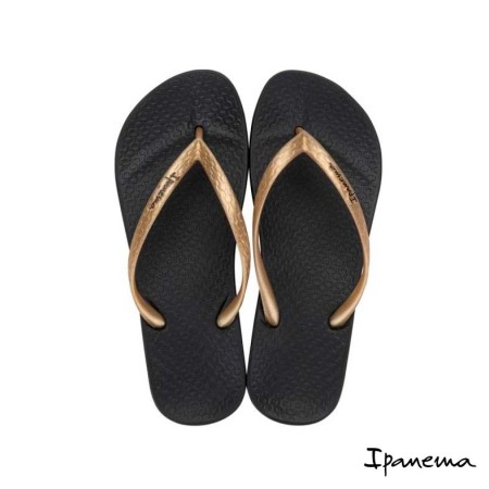 Chanclas negras mujer Ipanema vista superior plantilla cómoda