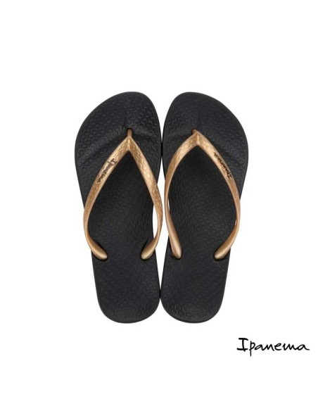 Chanclas negras mujer Ipanema vista superior plantilla cómoda