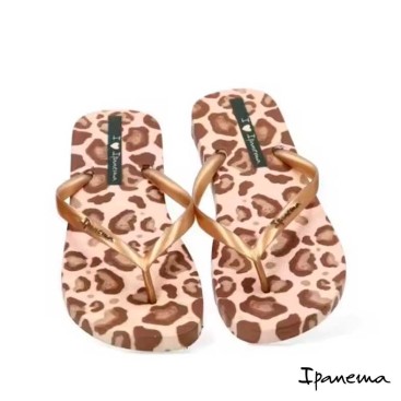 Chanclas Ipanema animal print mujer de dedo con tiras doradas