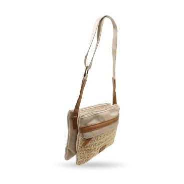 bolso bandolera beige mujer asa larga regulable lateral